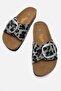 Women's Single Buckle Belted Slippers Black Leopard - 3