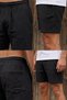Men's Black Muslin Fabric Pocketed Elastic Waist Drawstring Thin Above Knee Shorts 26Esrth515 - 5