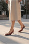 Phoebe Lia Women's Pointed Toe Open Back Thin Heeled Patent Leather Shoes 0012200 - 3