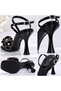 Stoned Flower Detailed Patent Leather Women's Heeled Shoes – 9 cm Stylish Evening Dress Model - 7