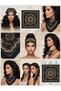 Ethnic Bohemian Mandala Patterned Neck Hair Bag Belt Accessory Cotton Fabric Kerchief Scarf Bandana Black - 2