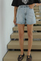 Women's Light Blue Premium Denim Shorts - 2