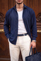 Rio navy blue soft linen look half oversize comfortable fit shirt