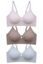 Seamless Bra - Elune |   Laser Cut Wire-Free Low-Cut Stone Detailed Seamless Women's Bra 3-Pack