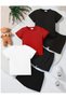 Printless Simple 3-Piece Opportunity Set Shorts-T-Shirt Bottom Top Children's Set (6 Pieces)