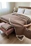 Double Muslin Bedspread Pique 240X260 cm - 100% Cotton Fringed Multi-Purpose Pique, Sofa Cover - 3