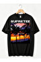 تي شيرت نسائي من Supretee Sunset Palm Tree بتصميم جرافيك كبير الحجم غير رسمي للصيف - 4