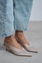 Wilson Sand Beige Satin Open Back Women's Heeled Shoes - 7