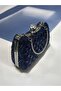 Navy Blue Stone Double-Way Chain Strap Evening Dress Bag