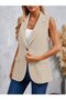Women's Sleeveless Collared Front Single Button Atlas Jacket