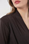 Women's Double-Breasted Collar Shoulder Padded Brown Blouse - 6