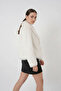 Women's Double-Breasted Plush Fur White Coat - 2