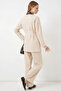 Women's V-Neck Side Tie Cream Double Set - 5
