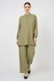 Women's Shirt Collar Long Sleeve Viscose Green Double Suit