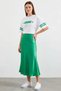 Women's Satin Green Skirt - 3