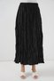Women's Wrinkled Black Skirt - 2