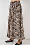 Women's Leopard Patterned Brown Skirt - 7