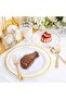 Premium Golden Plastic Cutlery Set, 60 Pieces, Includes Spoons, Forks and Knives, Elegant Reusable Flatware Dining Tableware for Home Kitchen and Serving - 2