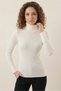 Women's Turtleneck Fit-Cut Knitwear White Sweater
