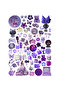 72 Pcs Downtown Grunge Purple Themed Planner Sticker Set - Sticker Set Scrapbook Bullet Journal