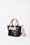 Women's Lupine Black-Mink Lined Column Strap Zipper Closure Handbag and Shoulder Bag - 3