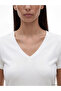 Ecru V-Neck Soft Touch Women's T-Shirt - 6