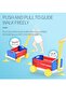 Kids Push & Pull Wagon Toy Cart with Handle and Open Storage Bin, 34CM, Red Blue Yellow - 2