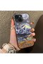 iPhone 13 Compatible Silicone Edge Hard Back Case Couple Phone Case Landscape Pattern