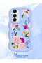 Samsung Galaxy A16 Compatible Case Camera Protector Blue Silicone Couple Phone Case Floral Pattern - 2