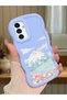 Samsung Galaxy A04S Compatible Case Camera Protector Blue Silicone Couple Phone Case Landscape Pattern