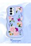 Samsung Galaxy A04S Compatible Case Camera Protector Blue Silicone Couple Phone Case Floral Pattern - 2