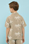 Embroidered Shirt with Revere Collar and Short Sleeves - 6