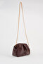 Women's Orkide Bitter Brown Lined Handbag and Shoulder Bag with Removable Chain Strap - 2
