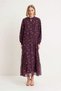 Women's Maxi Chiffon Dress Long Balloon Sleeves High Neck Floral Pattern Lined Relaxed Fit Casual Modern - 4
