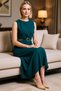 Women's Sleeveless Crew Neck A-Line Maxi Woven Dress Accessory Detailed Crepe Fabric Comfortable Casual Stylish - 3