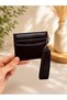 Women's Card Holder with Keychain and Bow Detail, Brown - 2
