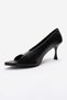 Varelia Black Skin Transparent Strap Women's Heeled Shoes - 6