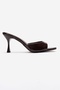 Tiera Brown Patent Leather Women's Thin Heeled Slippers - 4