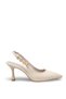Women's Pointed Toe Open Back Thin Heeled Shoes 0012123 Matte Beige - 3