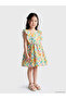 Ecru Floral Patterned Girl's Dress