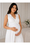 Cotton Scalloped Ecru Nightgown and Robe Set – Suitable for Pregnant Women and Normal Use - 3