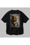 32 Cats for the Sake of Cat Love Printed Black Oversize T-Shirt 100% Cotton Unisex Cat Lover Premium Design - 3