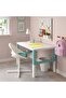 LOBERGET / SIBBEN Children’s desk chair with pad, white/turquoise - 3