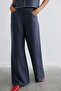 Linen Blend High Waist Indigo Trousers - 5