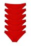 6 Pieces Super Eco Set Lycra Women's Slip Panties Red