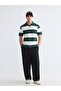 Polo Neck Striped Combed Cotton Men's T-Shirt - 2
