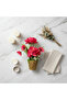 Zeem Red Artificial Flower Plant | Elegant Chalk Pot | 30 cm | Premium Silk Blooms - 3