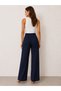 Hayal 27506-26 Women's High Waist Velcro Wide Leg Fabric Trousers - 8