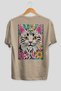 43 Cats for the Sake of Cats Printed Beige Oversize T-Shirt 100% Cotton Unisex Cat Lover Premium Design