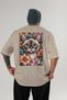 For the Love of Cats 64 Cats Printed Beige Oversize T-Shirt 100% Cotton Unisex Cat Lover Premium Design - 2